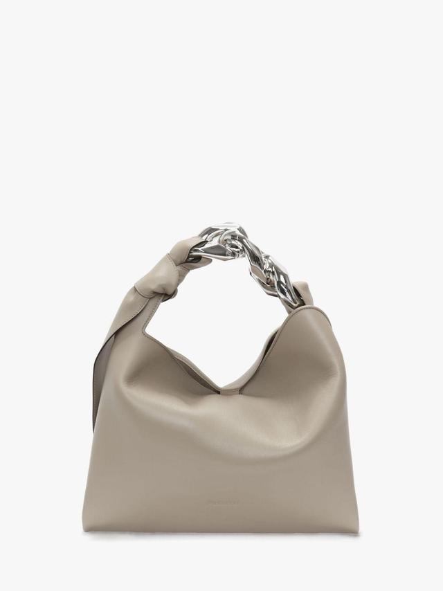 SMALL CHAIN HOBO - LEATHER SHOULDER BAG in neutrals | JW Anderson US  Product Image