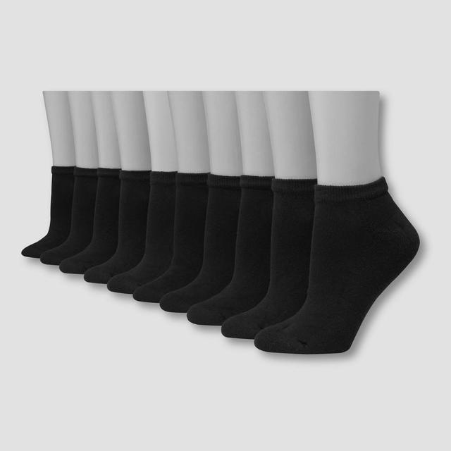 Hanes Womens Extended Size Cushioned 10pk Low Cut Socks 8-12 Product Image