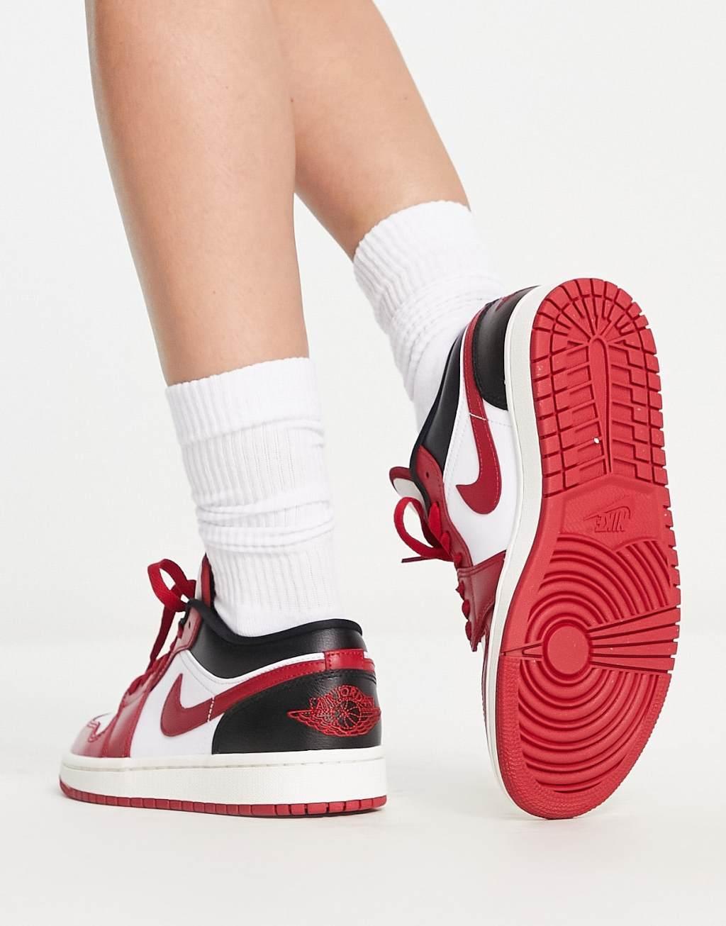 Nike Air Jordan 1 Low sneakers in red and white Product Image