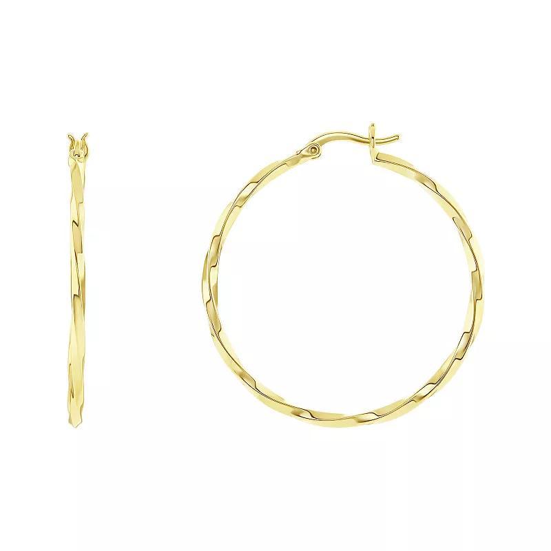 PRIMROSE Polished Twisted Hoop Earrings, Womens Gold Tone Product Image