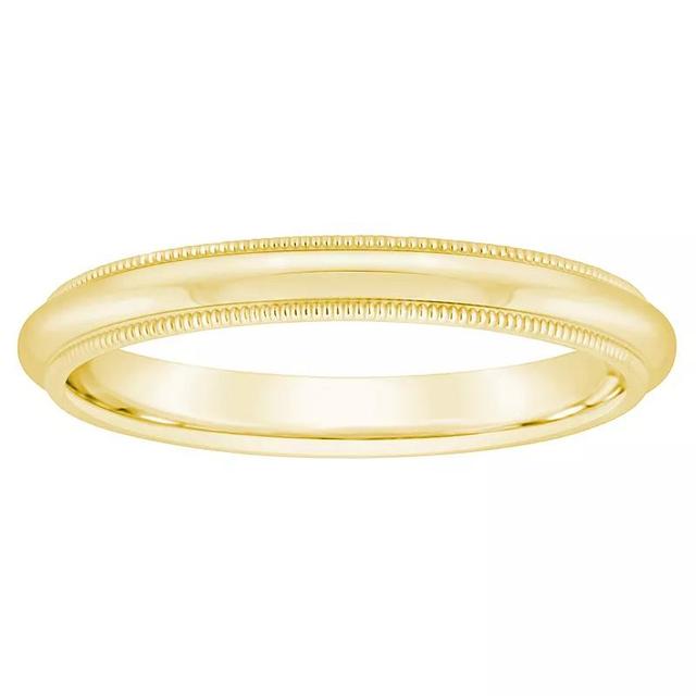 Alyson Layne 10k Gold Milgrain Comfort Fit Wedding Band, Womens Product Image