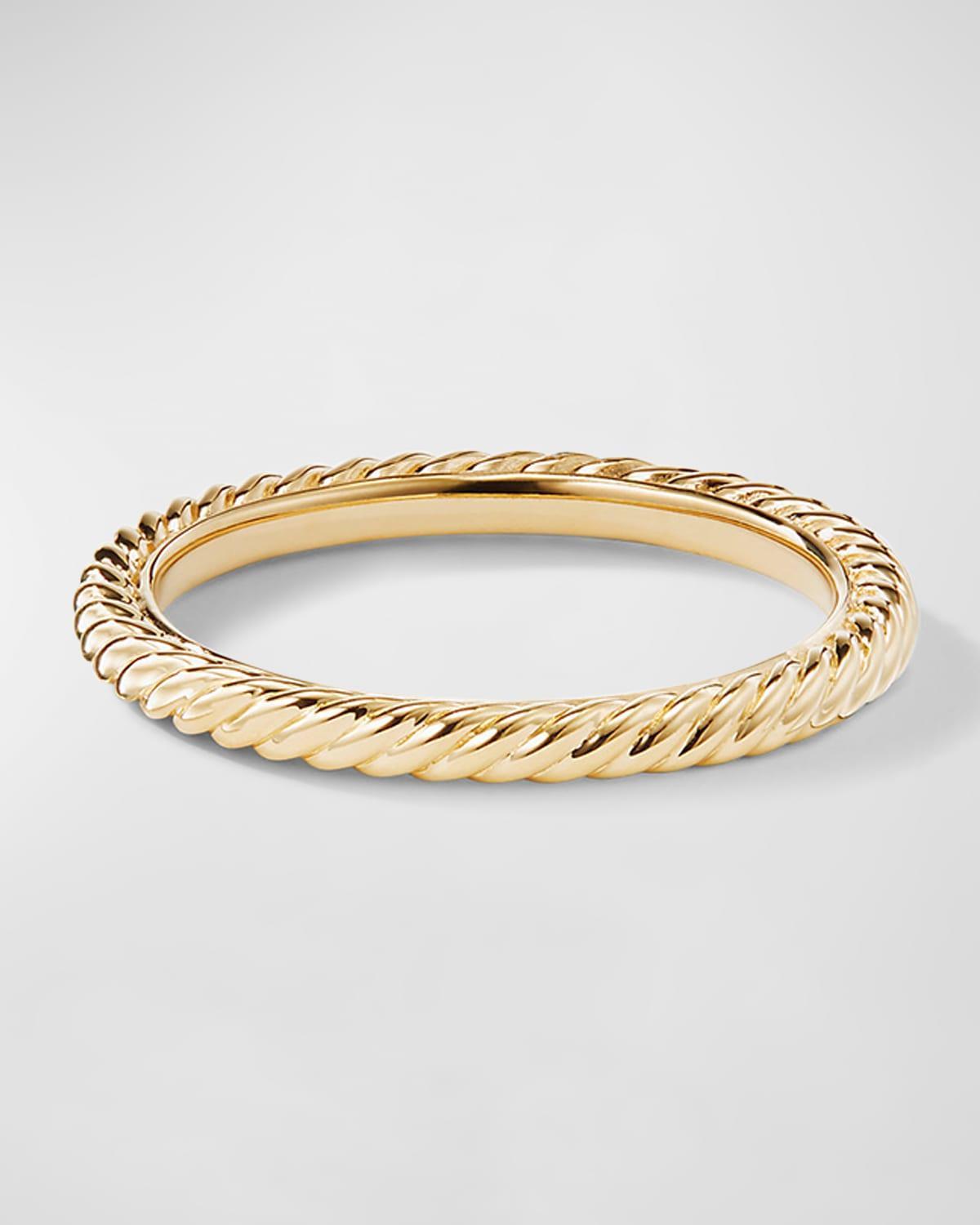 Womens Cable Collectibles Stack Ring in 18K Yellow Gold Product Image