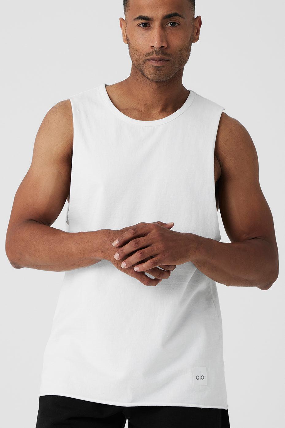 Society Raw Edge Tank - White Male Product Image