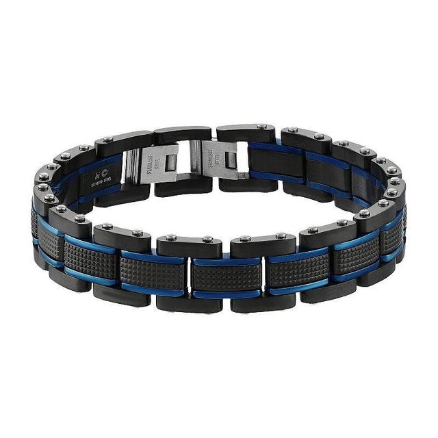 LYNX Mens Two-Tone Ion-Plated Stainless Steel Link Bracelet Multicolor Product Image