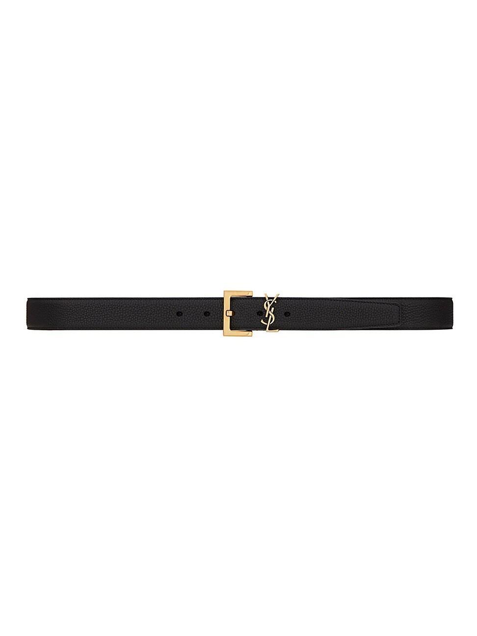 Mens Grained Leather Logo Belt Product Image