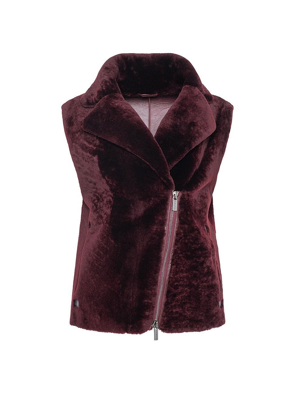 Womens Select Shearling Lamb Zip Vest Product Image