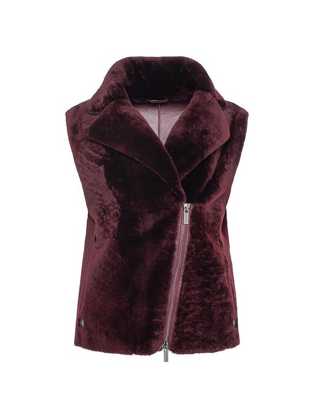 Womens Select Shearling Lamb Zip Vest Product Image