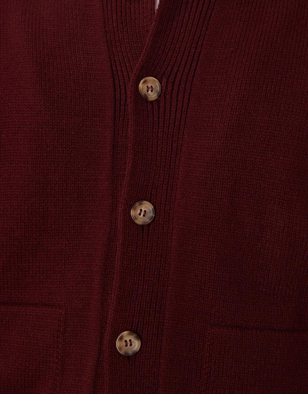 ASOS DESIGN relaxed boxy fit knitted bomber cardigan in burgundy Product Image