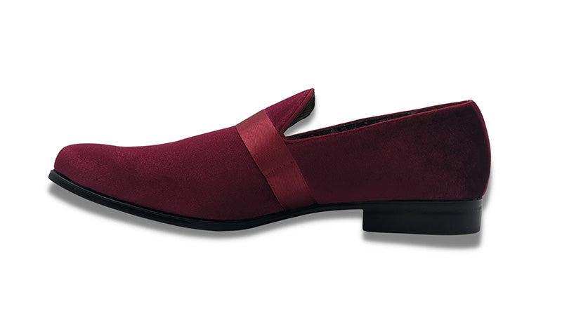 Burgundy Solid Velvet Loafer Product Image