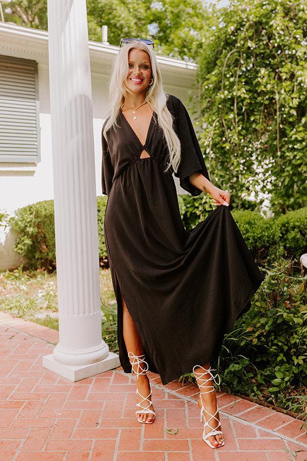 Tulum Vacay Maxi Dress in Black Product Image