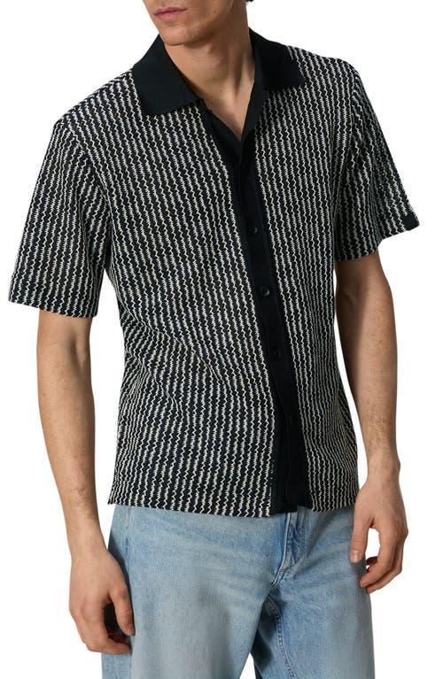 RAG & BONE Payton Striped Cotton-blend Shirt In Black Product Image