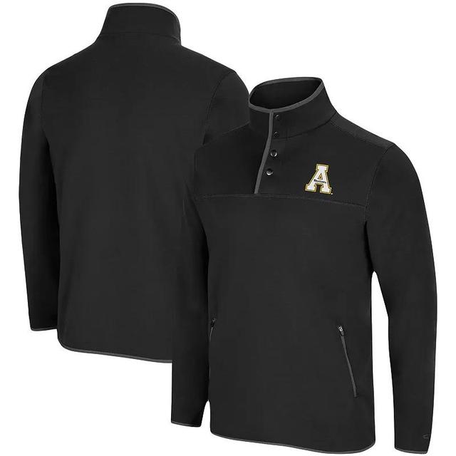 Mens Colosseum Black Appalachian State Mountaineers Rebound Snap Pullover Jacket Product Image