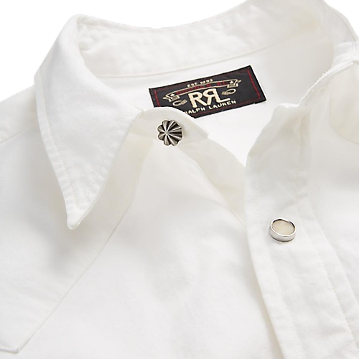 Slim Fit Poplin Western Shirt White Product Image