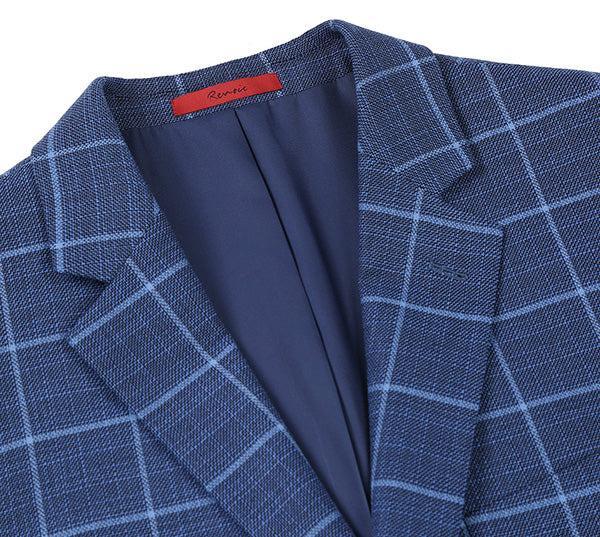 Classic Regular Fit Blazer Windowpane Pattern in Blue Product Image