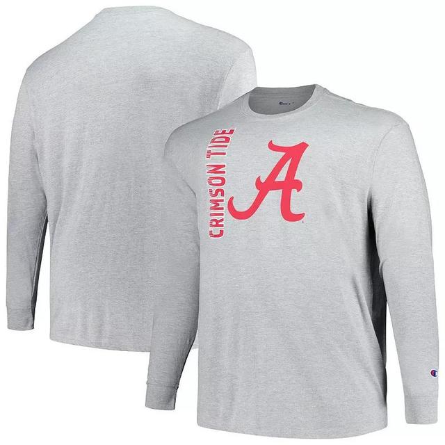 Mens Champion Heather Gray Alabama Crimson Tide Big & Tall Mascot Long Sleeve T-Shirt Product Image