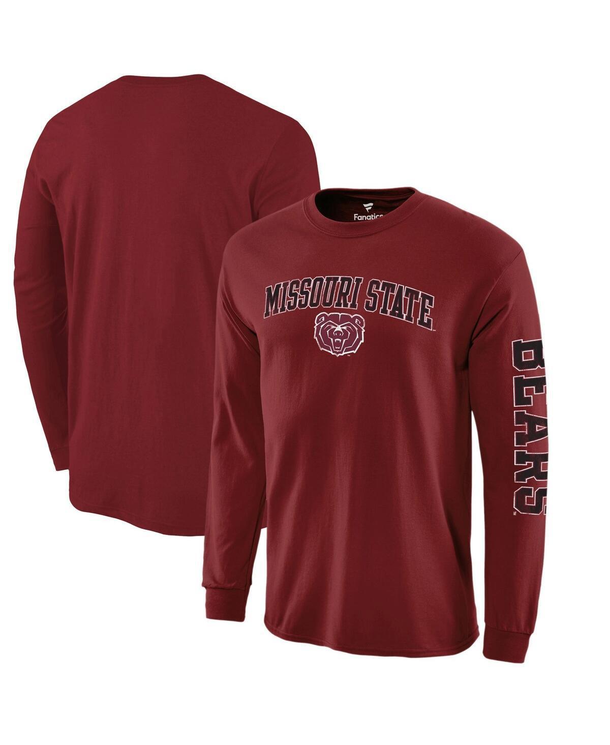 Mens Fanatics Garnet Missouri State University Bears Distressed Arch Over Logo Long Sleeve T-shirt Product Image