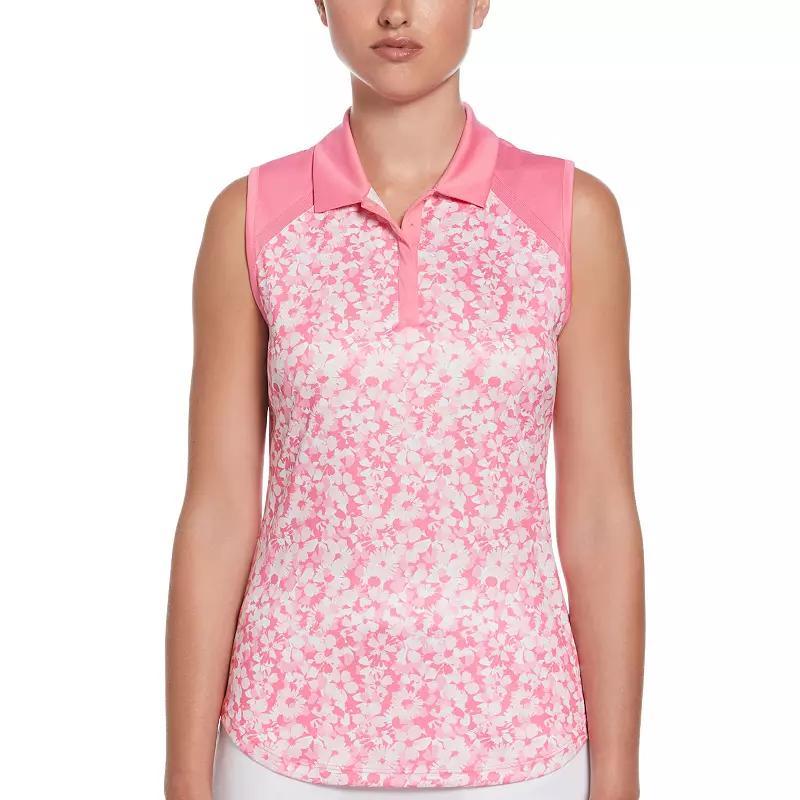 Womens Grand Slam Sleeveless Floral Print Golf Polo Product Image