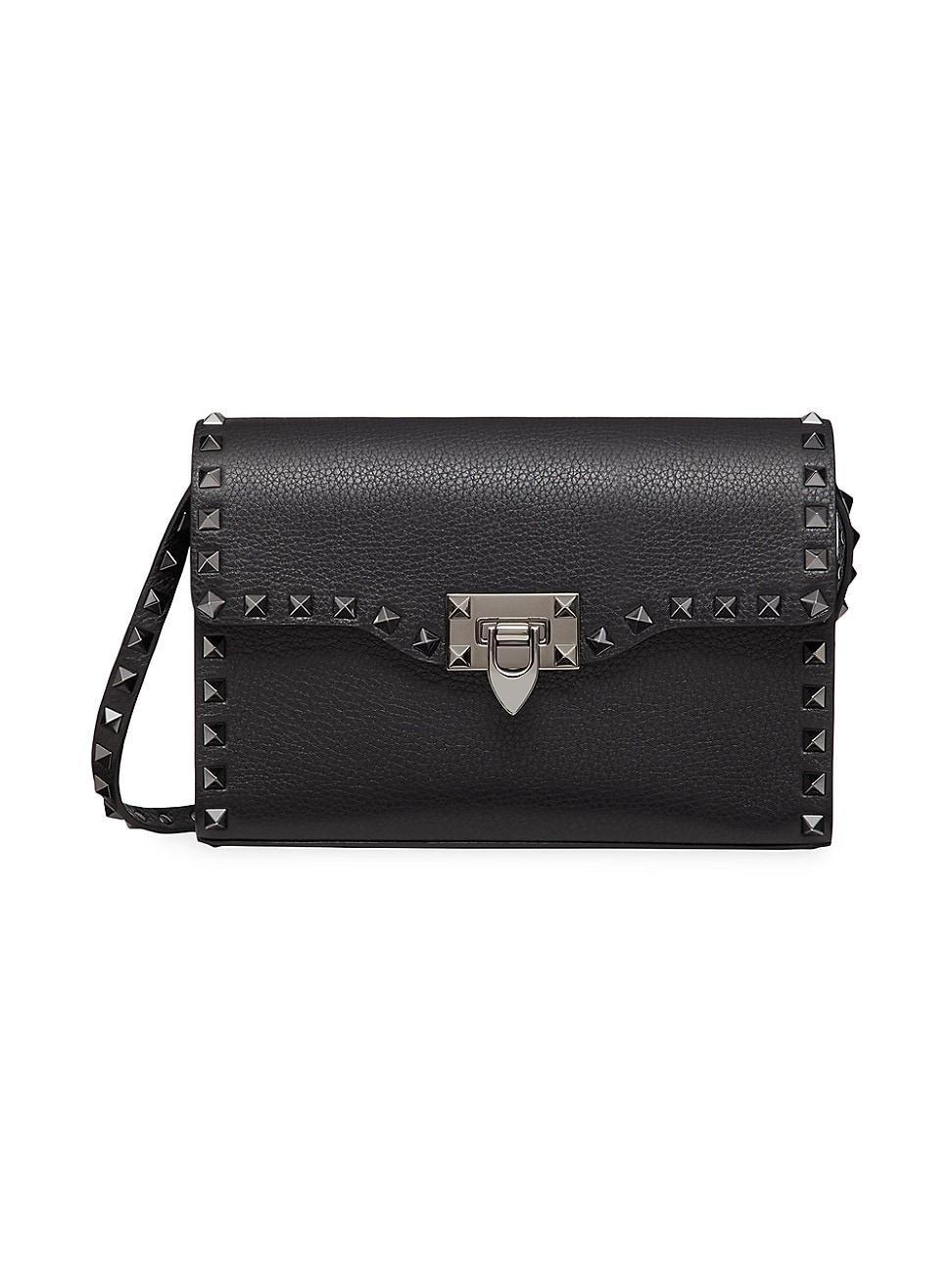 Womens Small Rockstud Grainy Calfskin Crossbody Bag Product Image