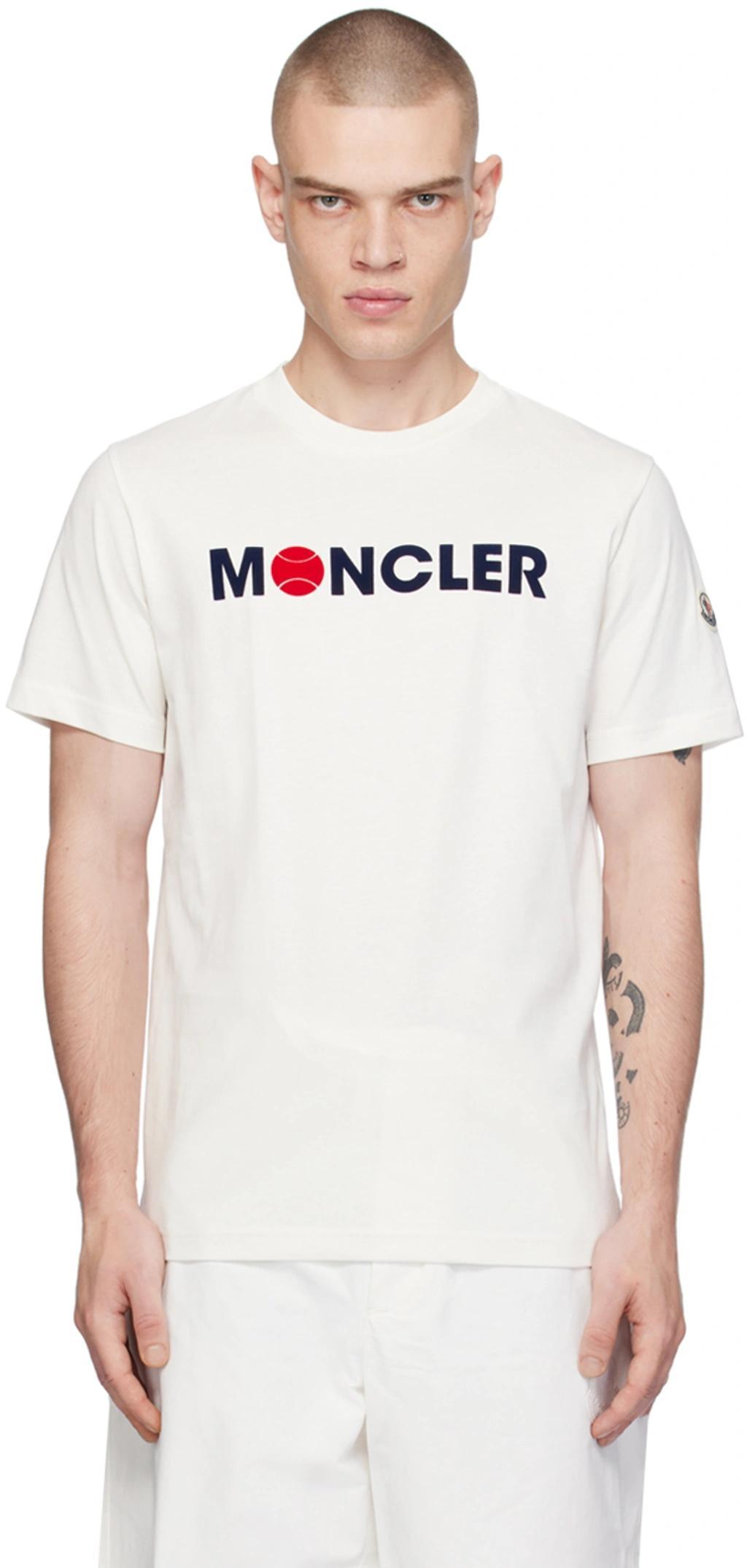 MONCLER Off-white Flocked T-shirt Product Image