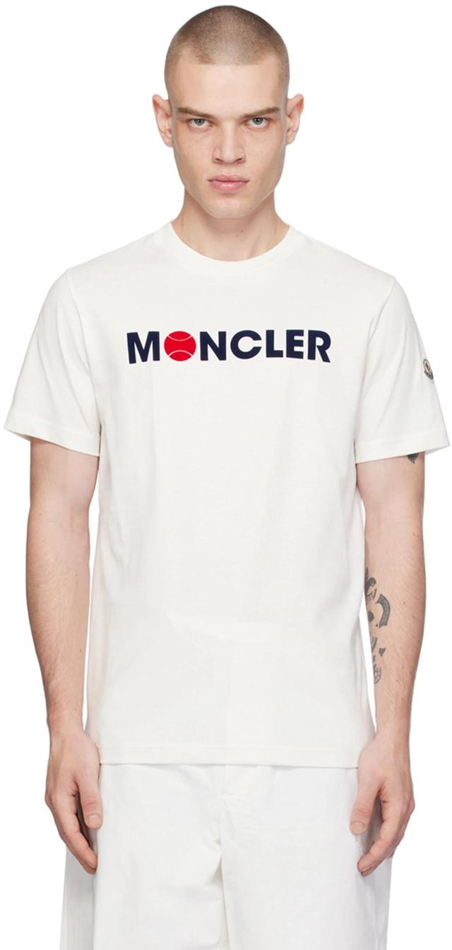 MONCLER Off-white Flocked T-shirt Product Image