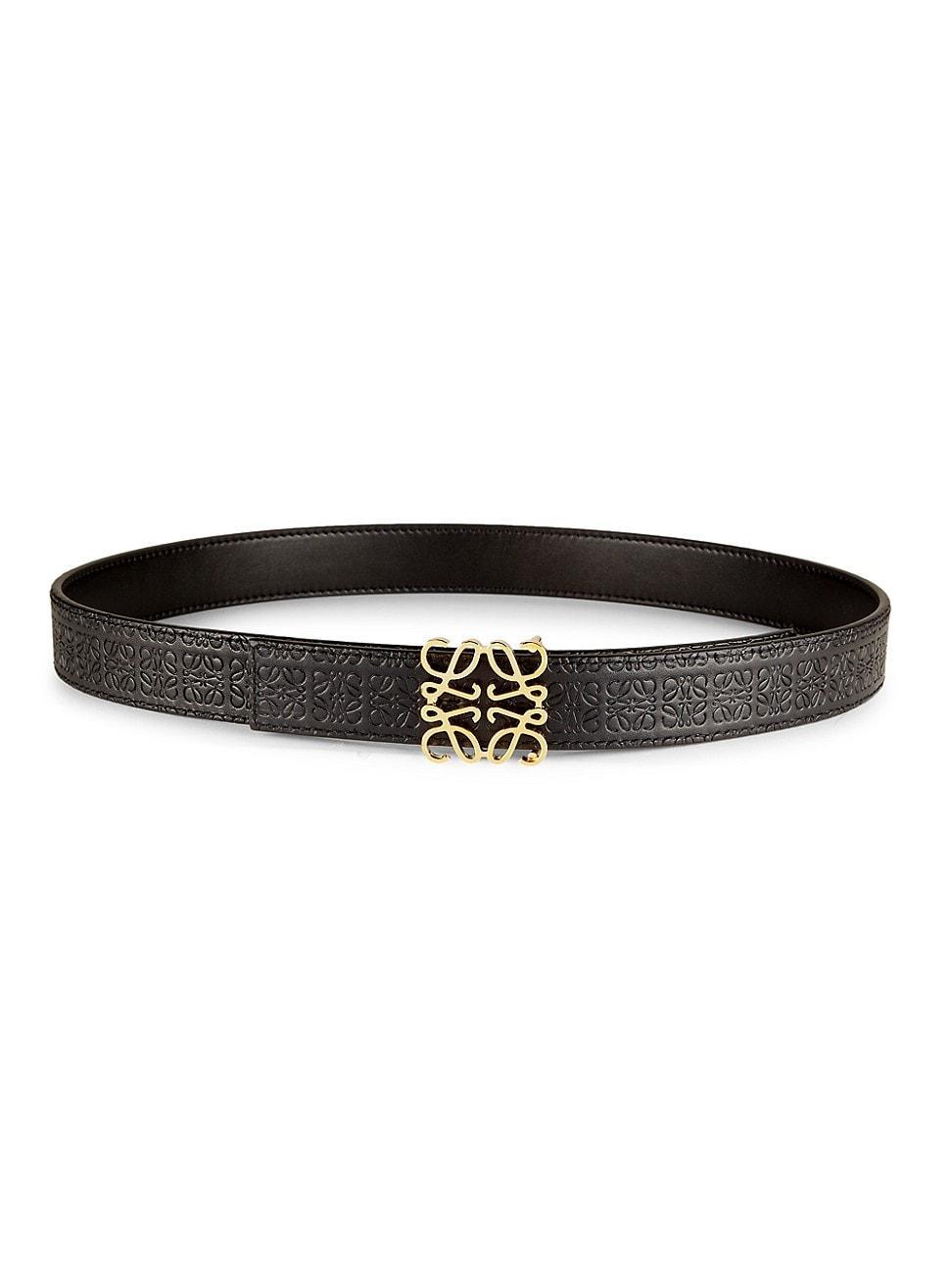 Womens Embossed Anagram Leather Belt Product Image