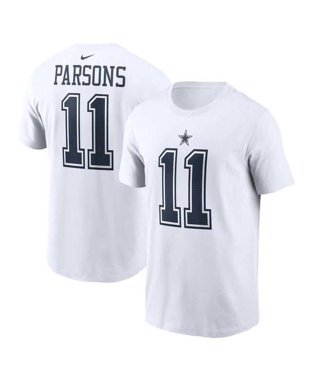 Mens Nike Micah Parsons White Dallas Cowboys Player Name and Number T-shirt Product Image