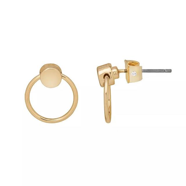 Womens LC Lauren Conrad Gold Tone Open Circle Drop Earrings, None Product Image