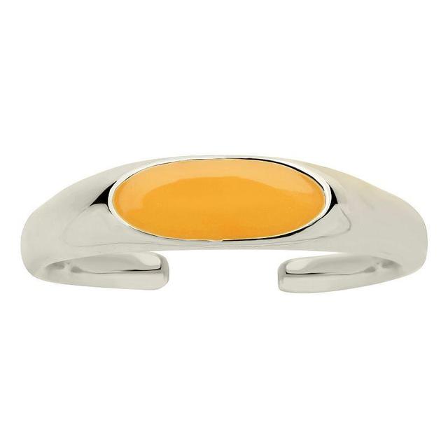 MC Collective Sterling Silver Enamel Open Signet Ring, Womens Gold Tone Marigold Product Image