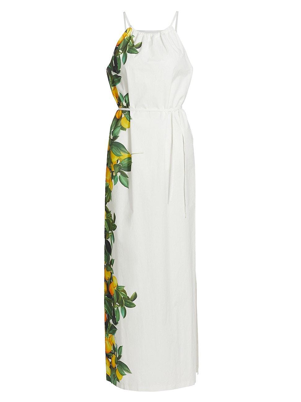 Womens Alicanta Lemon Cotton Maxi Dress Product Image