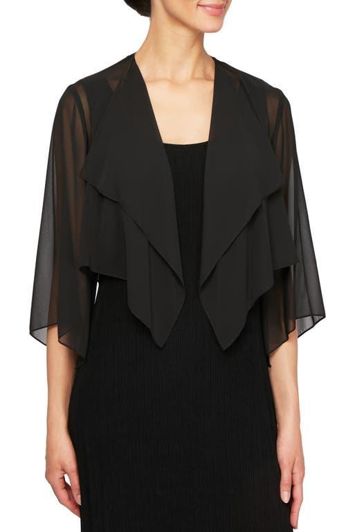 Alex Evenings Sheer Chiffon Split 34 Sleeve Handkerchief Hem Bolero Product Image