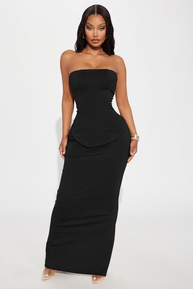 Meredith Strapless Maxi Dress - Black Product Image