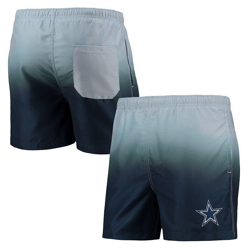 Mens Foco Gray and Navy Dallas Cowboys Dip-Dye Swim Shorts - Gray Product Image