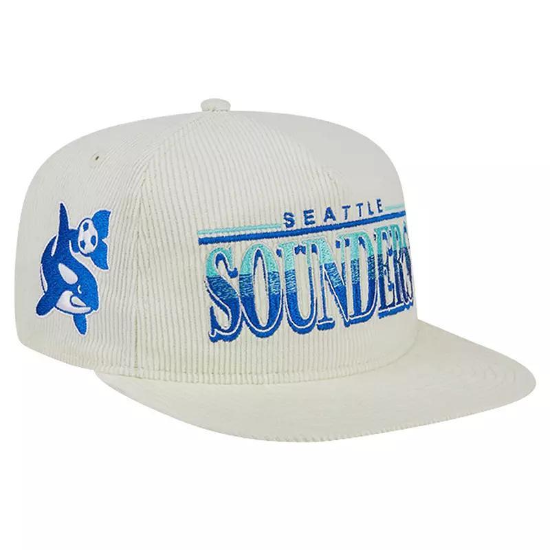 Mens New Era Seattle Sounders FC Throwback Corduroy Golfer Adjustable Hat Product Image