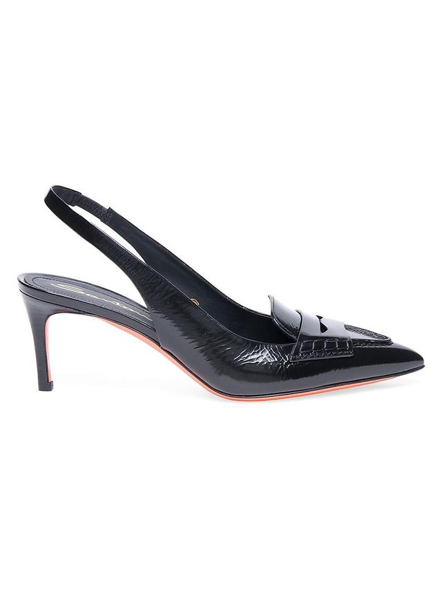 Womens 65MM Leather Slingback Pumps Product Image