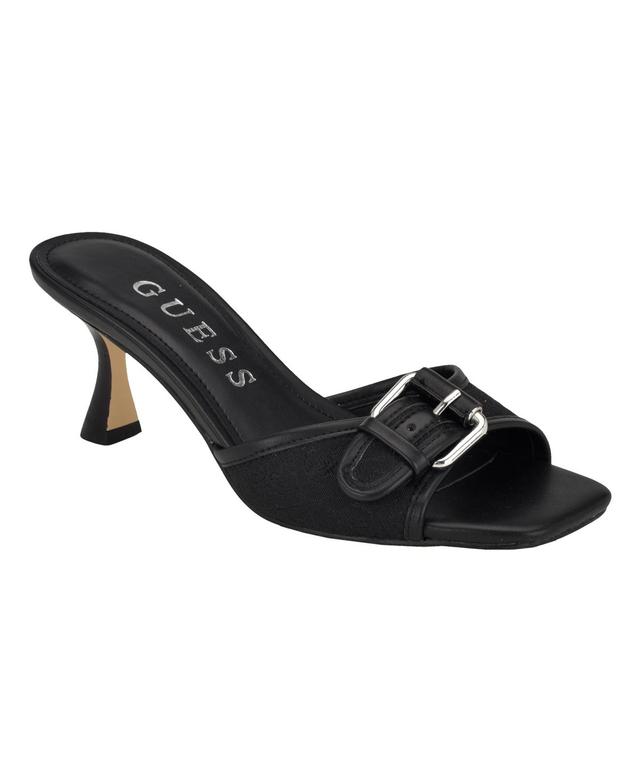 Guess Womens Dista Mid Heel Open Toe Buckle Sandals Product Image