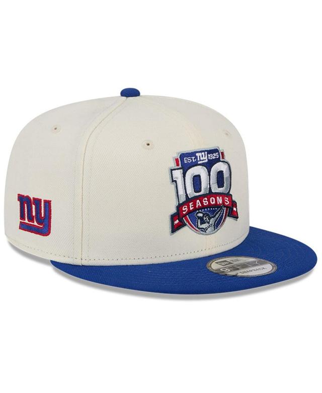 New Era Mens Cream/Royal New York Giants 100th Season Two-Tone 9FIFTY Snapback Hat Product Image