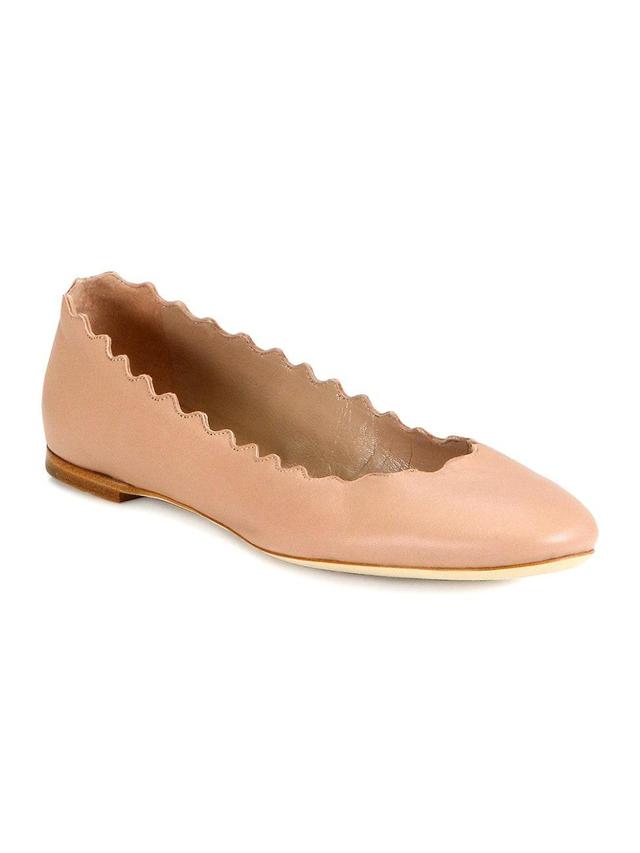 Womens Lauren Leather Ballerina Flats Product Image