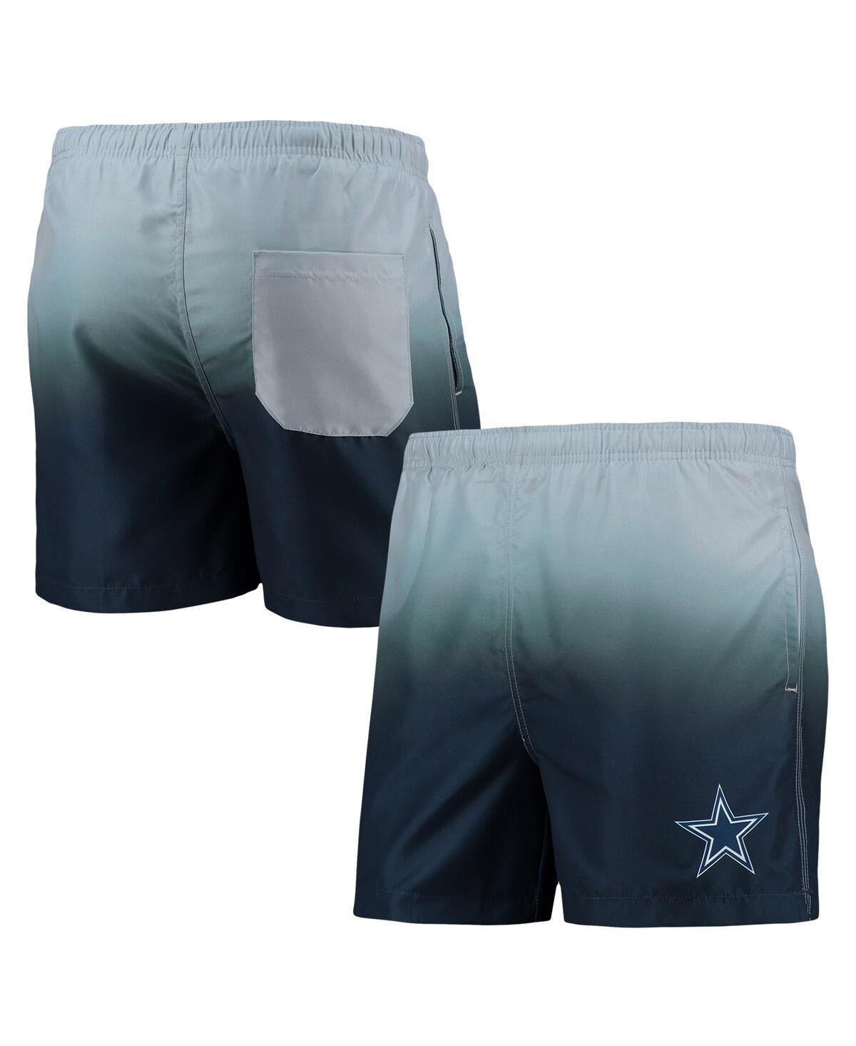 Mens Foco Gray and Navy Dallas Cowboys Dip-Dye Swim Shorts - Gray Product Image