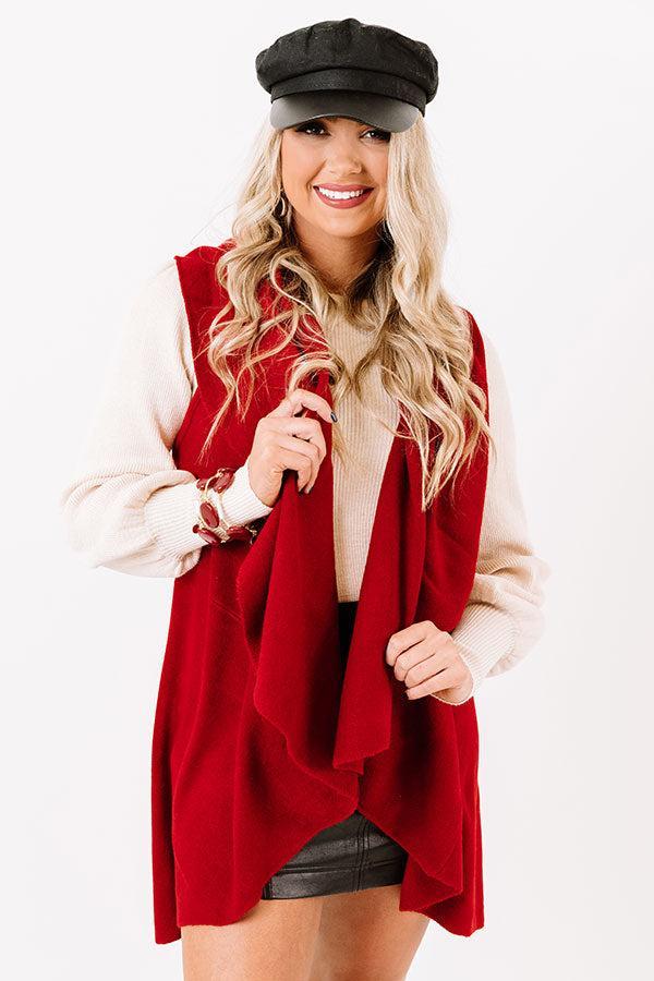 Chic In The Moment Poncho In Red Product Image