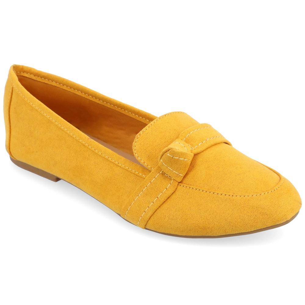 Journee Collection Womens Marci Slip On Round Toe Loafer Flats Mustard 8WD Product Image