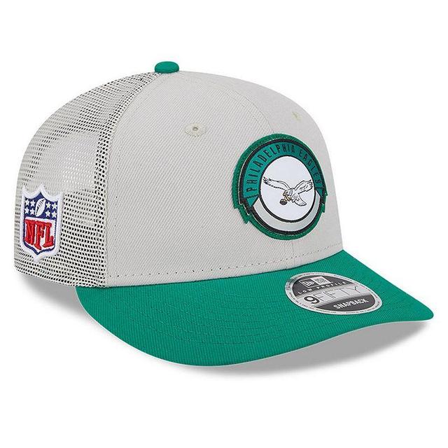 Mens New Era Cream/Kelly Green Philadelphia Eagles 2023 Sideline Historic Low Profile 9FIFTY Snapback Hat Product Image