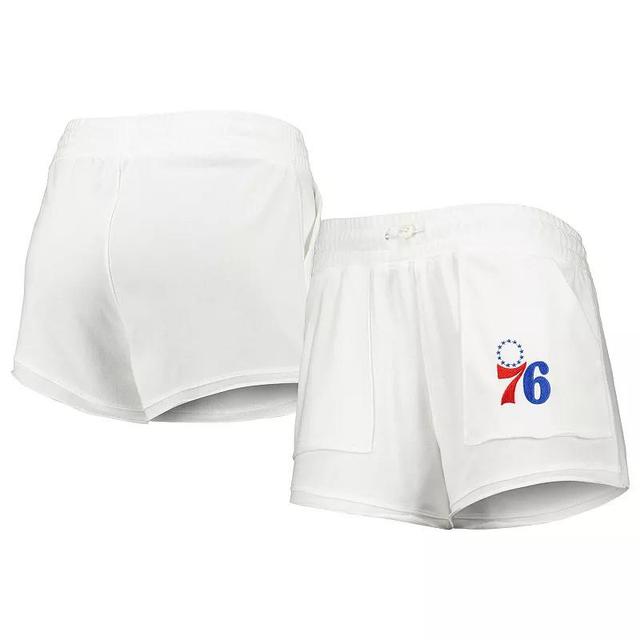 Womens Concepts Sport White Philadelphia 76ers Sunray Shorts Product Image