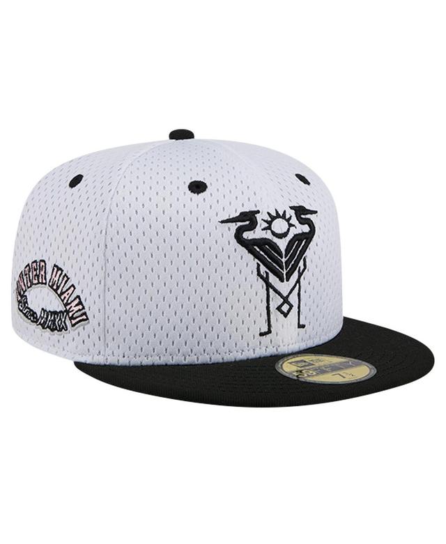 Mens New Era Gray Inter Miami CF Throwback Mesh 59FIFTY Fitted Hat Product Image