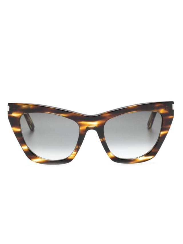 Logo-engraved Cat-eye Sunglasses In Brown Product Image