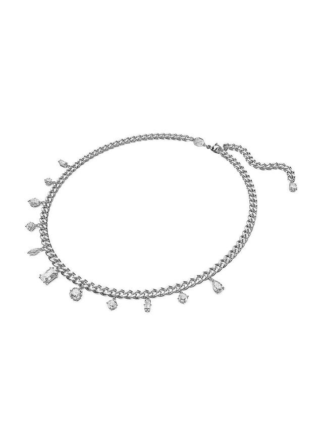 Womens Dextera Rhodium-Plated & Crystal Mixed-Cut Necklace Product Image