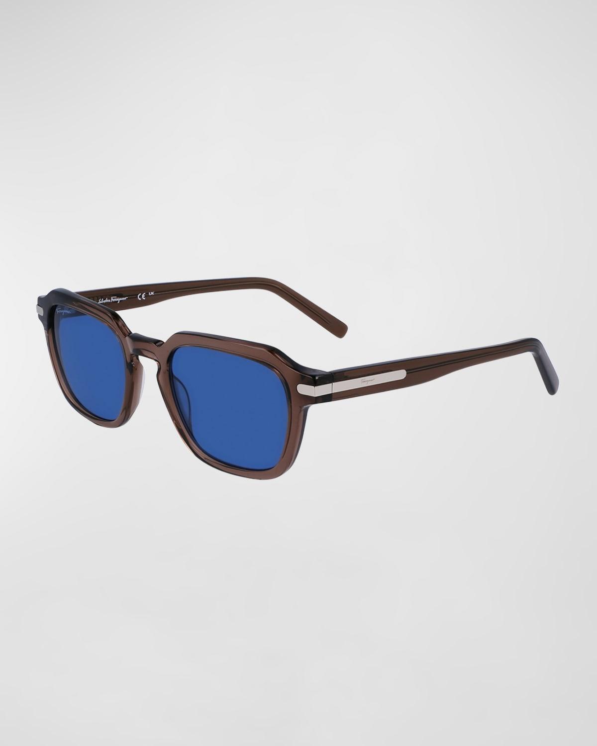 Mens Classic Logo Acetate Rectangle Sunglasses Product Image