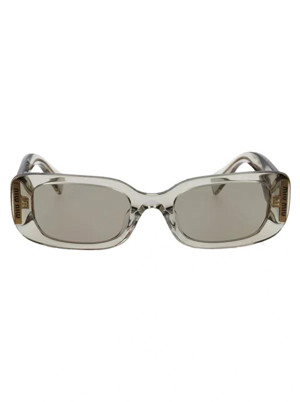 MIU MIU Rectangle-frame Tinted Sunglasses In Light Brown Product Image