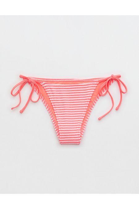 Aerie Crinkle Stripe Cheekiest Tie Bikini Bottom Women's Product Image