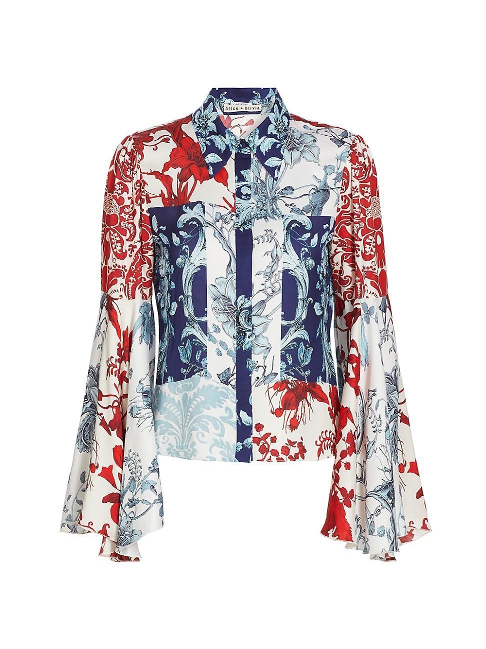 Womens Willa Floral Bell-Sleeve Blouse Product Image