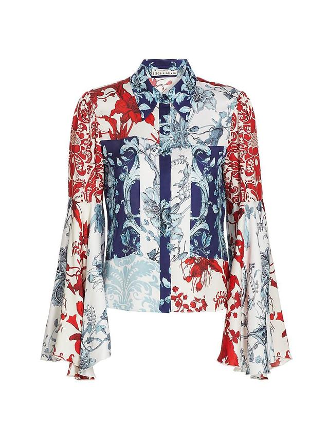 Womens Willa Floral Bell-Sleeve Blouse Product Image